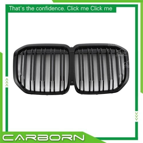 For-BMW X7 G07 2020-ON Replacement Style ABS Plastic Double Slats Kidney Front Grille Overlay