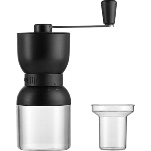 High-quality Stainless Steel Manual Coffee Grinder with Ceramic Burrs Hand Coffee Mill with Two Containers Mini Coffee Milling