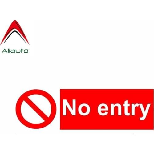 Aliauto Funny Car Sticker Warning No Entry Decal Accessories PVC for Toyota Mazda Cx 5 Gti Vw Golf 5 Nissan Juke Logan,16cm*5cm