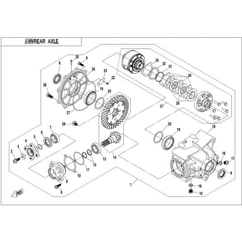 Rear gearebopx or rear axle for my cfmoto CF800AU2A 2018 AVER VIUS Q850-330000-00001