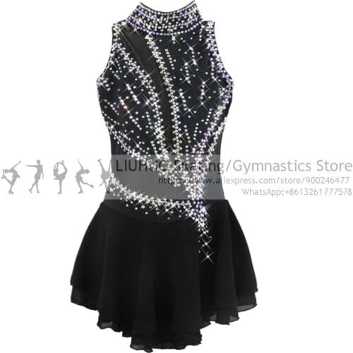 2020 Competition Figure Ice Skating Dresses For Women With Spandex Graceful Ballroom Figure Skating Competition Dress