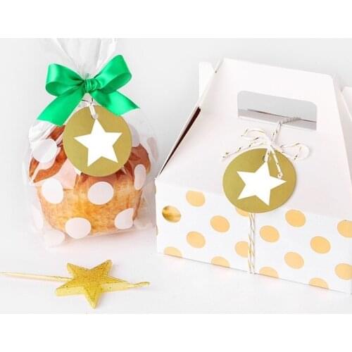 Gold lucky star 50pcs Label Packaging Decoration Tags Wedding Favors Gifts Christmas Party Decor Hot Sale Scrapbooking DIY