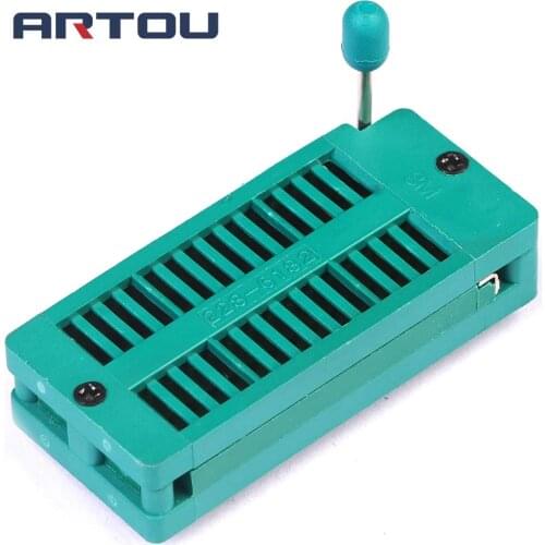 2PCS 28 Pin Universal Lock Seat ZIF Test DIP IC