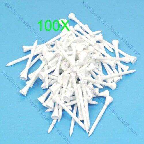 2021 New 100Pcs 70mm White Golf Ball Wood Tee Outdoor Sports Wooden Tees Drop Ship
