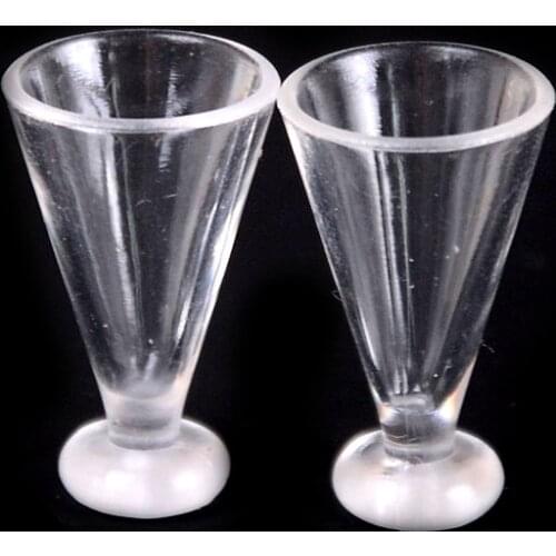4Pcs DIY 1:12 Scale PlasticTransparent Miniature Mini Wine Beer Cup Dollhouse Craft Home Decoration Glass Model Parts