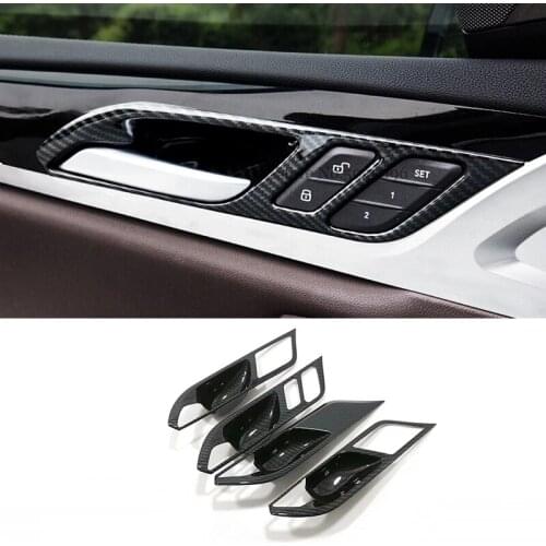 ABS Carbon fiber For BMW X3 G01 2018 2019 Car inner door Bowl protector frame Cover Trim Sticker Car Styling accessories 4pcs