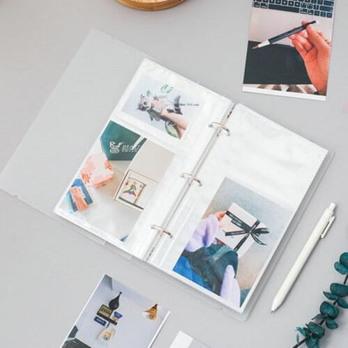 A5 Binder Photocard Sleeves HD Transparent 3 Ring Binder For Cards Kpop