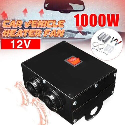 Car Vehicle Heater DC 12V/24V 1000W 2 Hole Fast Heating Car Windscreen Driving Demister Winter Warmer Defroster with Tools