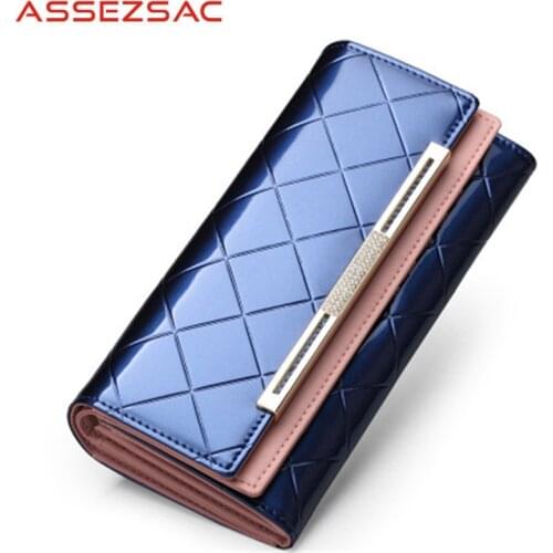 ASSEZSAC Ladies Purse Fashion Long PU Leather Zipper Wallet Practical Large Capacity Women Wallet Banknote Clip Tide