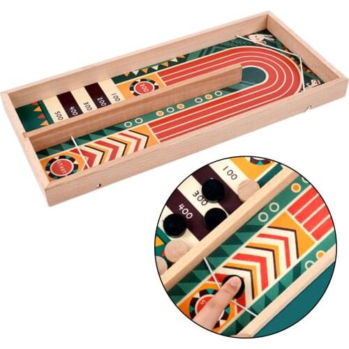Wood Slingshot Super Winner Table Hockey Game Fast Sling Puck Game Funny Parent-child Toy Age 7