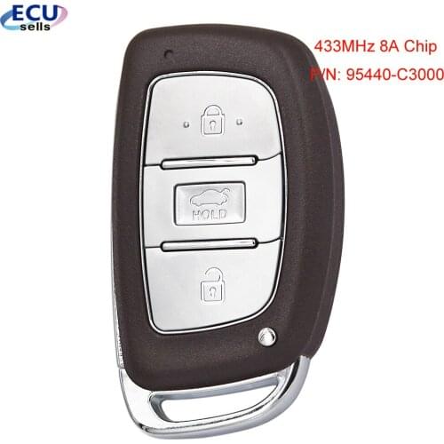 3 Button Smart Remote Key FOB Transmitter 433MHz 8A Chip for HYUNDAI SONATA Since 2015 P/N: 95440-C3000