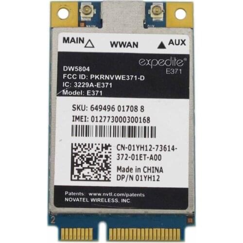 Card for Dell DW5804 4G LTE WWAN Mobile Broadband 01YH12 E371 Wireless PCI-E 3G/4G Card