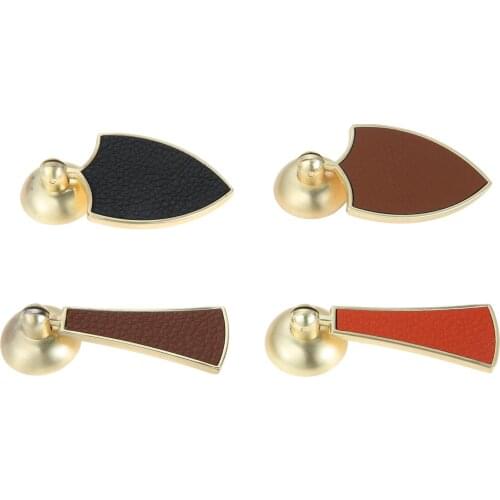 Leather Furniture Handle Zinc Alloy Single Hole Door Pull Knobs Drawers Kitchen Cupboard Accessories
