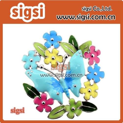 Colorful flower crystal rhinestone brooch for gift