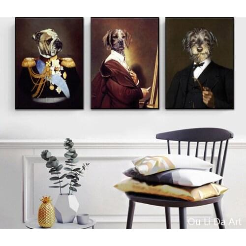 No frame minimalist nordic cartoon Mr. dog art prints poster canvas printings oil painting printed on canvas wall decor picture