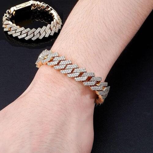Fashion Charm 12mm/14mm Bracelet High Quality Iced Micro Pave Cubic Zirconia Cuban Link Chain Hip Hop Jewelry Gift for Party