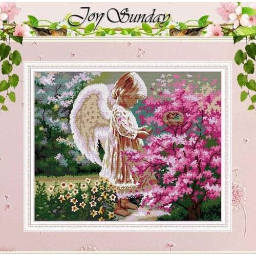 Angel And Maple Leaf Patterns Counted 11CT 14CT Cross Stitch Sets DIY Chinese Cross-stitch Kits Embroidery Needlework home decor