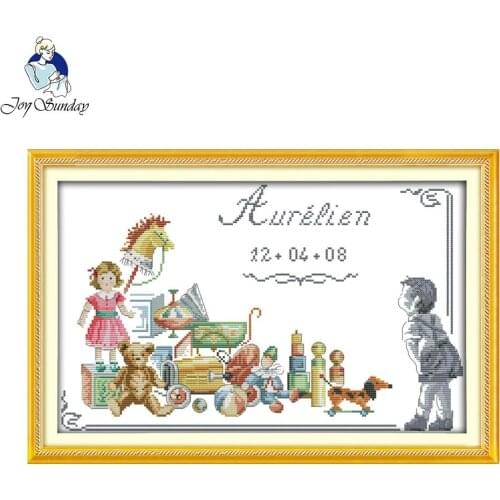 Joy Sunday Memory of childhood figure Pattern Wall Art home decor Chinese Cross Stitch Kits for Embroidery Needlepoint Sets