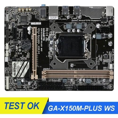 Original For Gigabyte GA-X150M-PLUS WS Motherboard Socket LGA 1151 DDR4 X150M-PLUS WS C232 Support E3-1200 v5 Used Motherboard