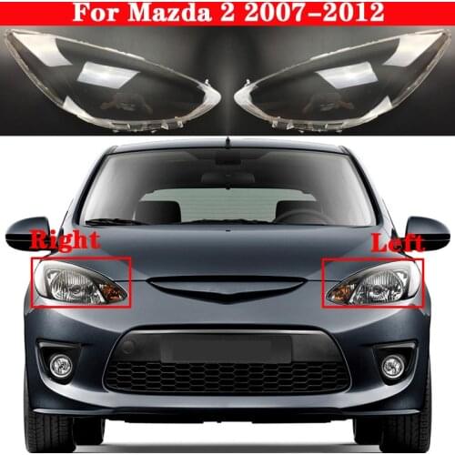 For Mazda 2 2007-2012 Car Front Headlight Cover Auto Headlamp Lampshade Lampcover Head Lamp light Covers glass Lens Shell