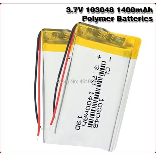 Rechargeable 1400mAh Li-Po Lithium Li-polymer Battery Replacement Battery 103048 DIY Battery For MP3 MP4 DVD Speaker Camera