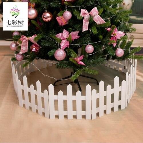 Christmas tree fence 1.6 meters wooden height fence under the Christmas tree white fence Christmas decorations