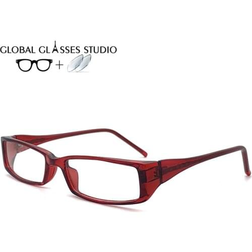 Women Acetate Glasses Frame Eyewear Eyeglasses Reading Myopia Prescription Lens 1.56 Index A7110 WINE