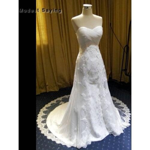 Elegant Ivory Mermaid Sweetheart Wedding Dresses 2018 Formal Women Church Pleated Bridal Gowns Custom Made vestido de noiva