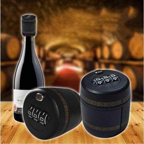 1Pcs New Plastic Bottle Password Lock Combination Lock Wine Stopper Vacuum Plug Device
