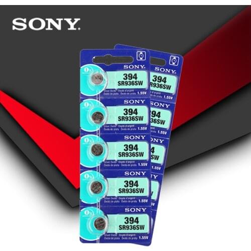 10pc Sony 100% Original 394 SR936SW 936A LR45 L936 AG9 1.55V Silver Oxide Button Cell Coin Battery MADE IN JAPAN