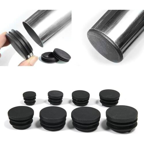 10Pcs Black Plastic Furniture Leg Plug Blanking End Cap Bung for Round Pipe Tube Hot-selling Desk Chair