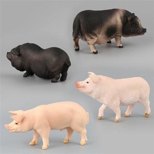 2018 Fashion Domestic Pig Family Set Original Farm Animal Figurine Figure Kids Educational Toy Gift Children Party Game Gift