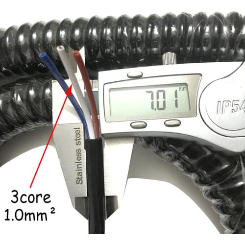 3 Cores Flexible Spiral Cable Coiled Wire 1.0 Sauqre Undraw 3.75 meters Wires For CNC MPG Engraving Machine Handwheel Cable