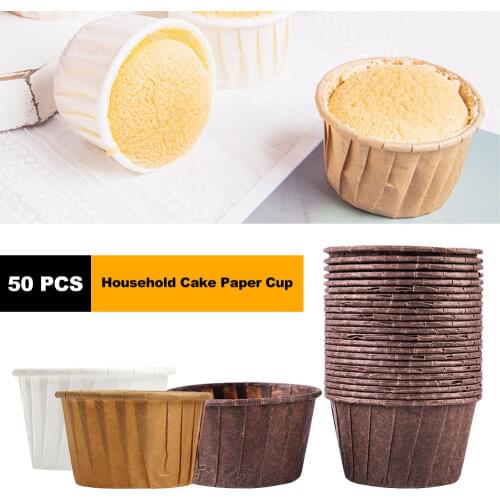 50PCS Paper Suffle Portion Cups dessert cups for Cupcake Cup Baking and High Temperature Cup Household Bakeware Cake Cup