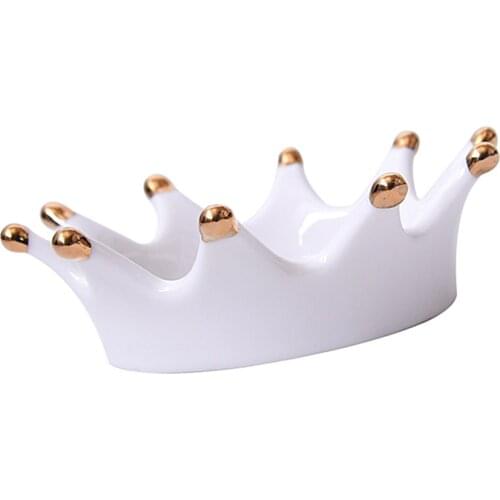 Crown Shape Holder Jewelry Trinkets Tray Dish for Earring Bracelet Keys