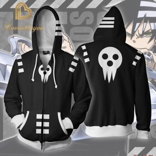Hot Sale 3d Digital Printing Soul Eater Hoodie The Kid Cosplay Sweatshirts Clothing Costumes Harajuku Streetwear Hoody