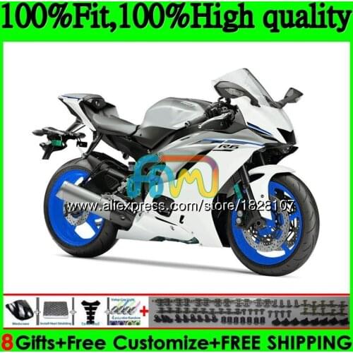 Injection OEM For YAMAHA YZF600 YZF R6 YZFR6 17 18 19 118BS.39 YZF 600 R 6 YZF-600 YZF-R6 2017 2018 2019 Silver white Fairings