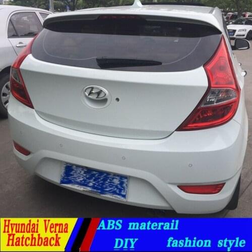 Use for hyundai verna hachback spoiler High Quality ABS Material Car Rear Wing Primer Color spoiler for hyundai verna spoiler