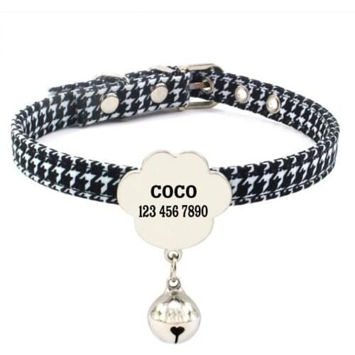 Custom dog and Cat Collar Personalized Small Dog Puppy Collar Engraved Cat Pet Collars Adjustable for Chihuahua Yorkie