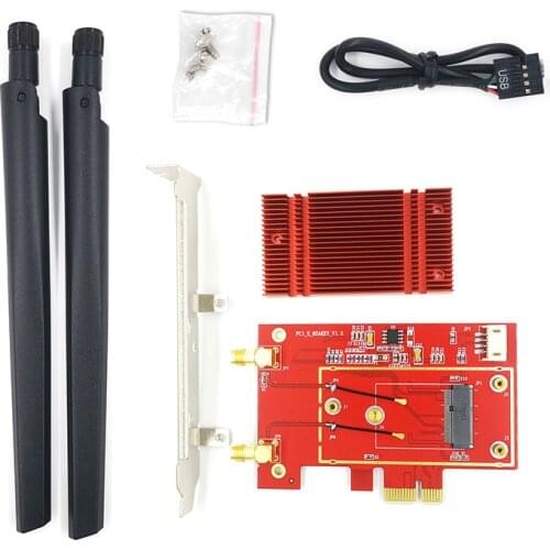 M2 wireless network card NGFF to PCIE PCI-E 1X slot converter WiFi+Bluetooth ADAPTER for AX200 9260 8265 AC NFA344A good quality