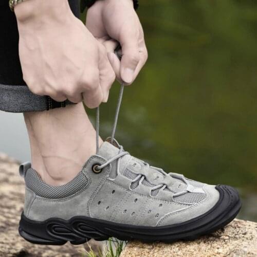 Luxury Brand Men Shoes lace up Man Walking Footwear Comfortable Rubber Bottom Casual Shoes cow suede leather Mens Sneakers