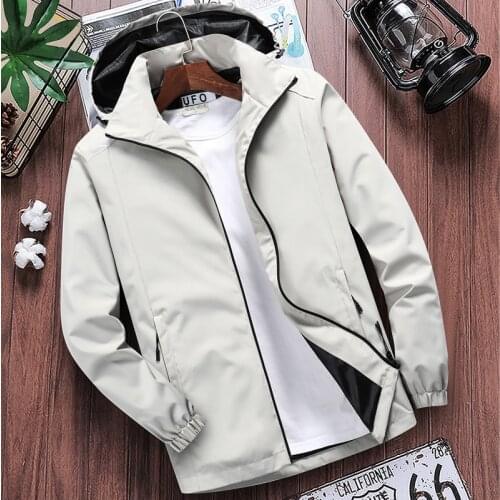 Mens Casual Hooded Bomber Jacket Spring summer Hip Hop Windbreaker waterproof Sportswear Jackets and Coats men clothing 7XL 8XL