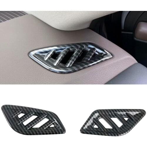 LHD! Car Styling 2PCS Carbon Fiber Printed Interior Dashboard Upper Air Vent Cover Trim for Nissan Rogue X-Trail T33 2021 2022