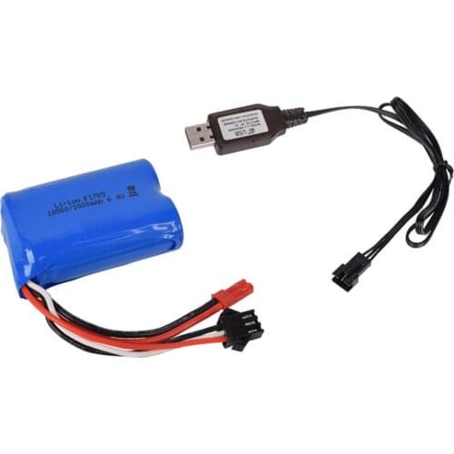 6.4v 1000mAh Li-ion Battery +Charger for wltoys A303 A313 A323 A333 1/12 RC Car Boat Turcks 6.4v battery JST-2P