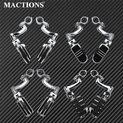 Motorcycle Highway Footpeg 32mm Engine Guards Bar Mount Clamp Foot Control Footrests Pedal For Harley Touring Sportster XL Dyna