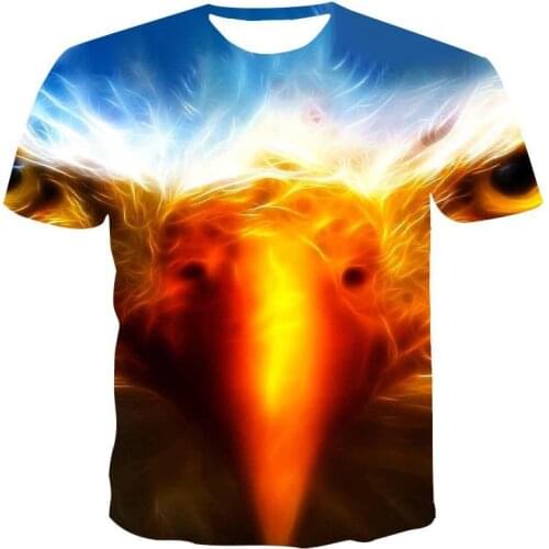 New MenS Animal T-Shirt Fashion New Summer MenS Short-Sleeved T-Shirt Casual 3d Bird Pattern Printing Breathable T-Shirt For