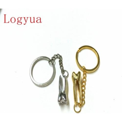 New Dental Lab Molar Tool Auto Keychain Dentist Key Rings Car Key chain Keychains Best Gift 100pcs