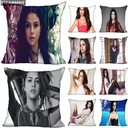 New Arrival Selena Gomez Pillow Cover Bedroom Home Office Decorative Pillowcase Square Zipper Pillow cases Satin Soft No Fade