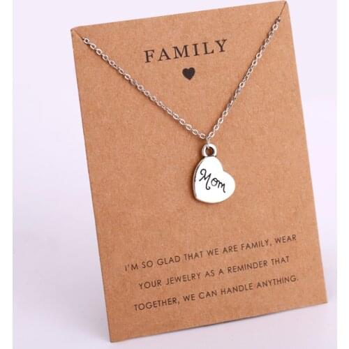 Mom Sister Grandma Necklaces Aunt Uncle Daughter Dad Son Brother Grandpa Family Necklaces Heart Women Men Jewelry Christmas Gift