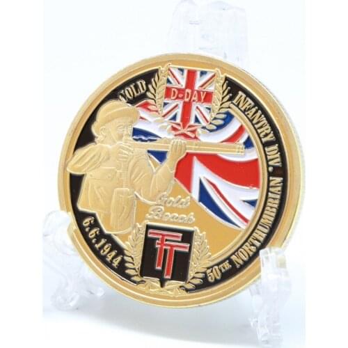 US Army Maple Leaf Normandy Landing Commemorative Coin Collector Coin Color Lucky Sniper Gold Coin